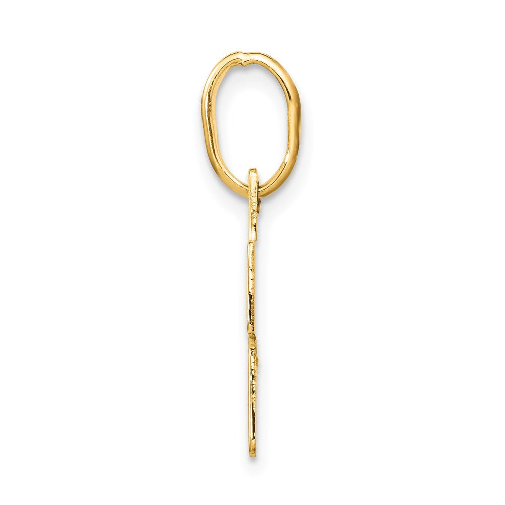 14k Yellow Gold Polished Cross Charm