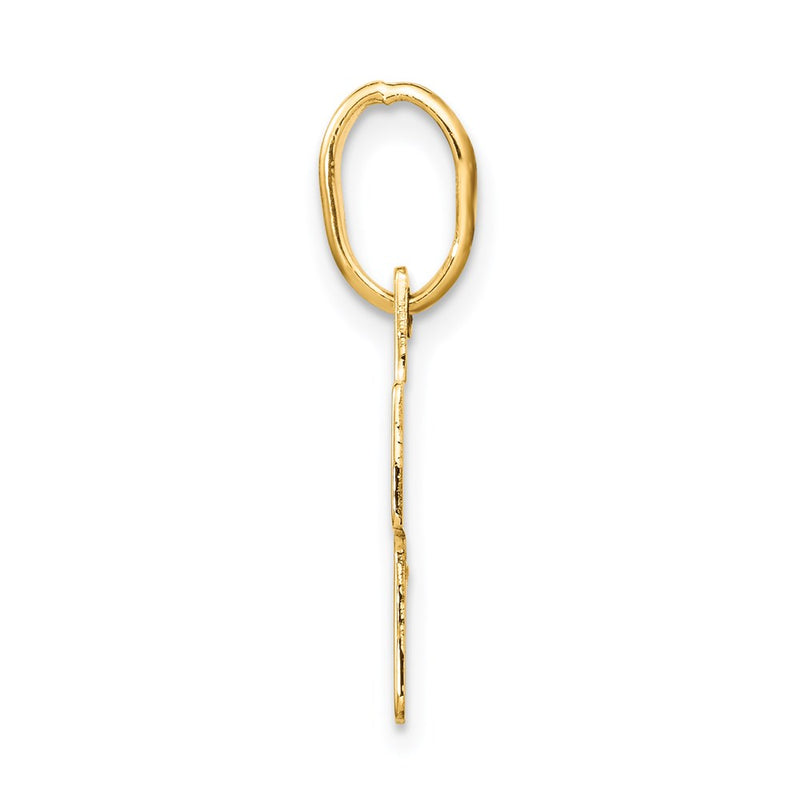 14k Yellow Gold Polished Cross Charm