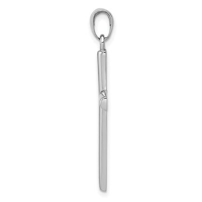 14k White Gold Polished Cross Pendant