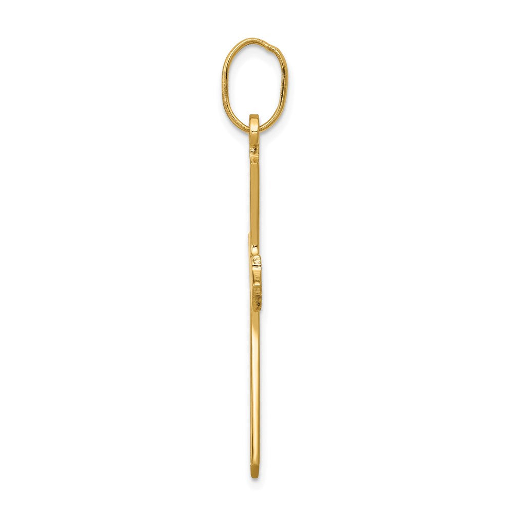 14k Yellow Gold Polished Cross Pendant