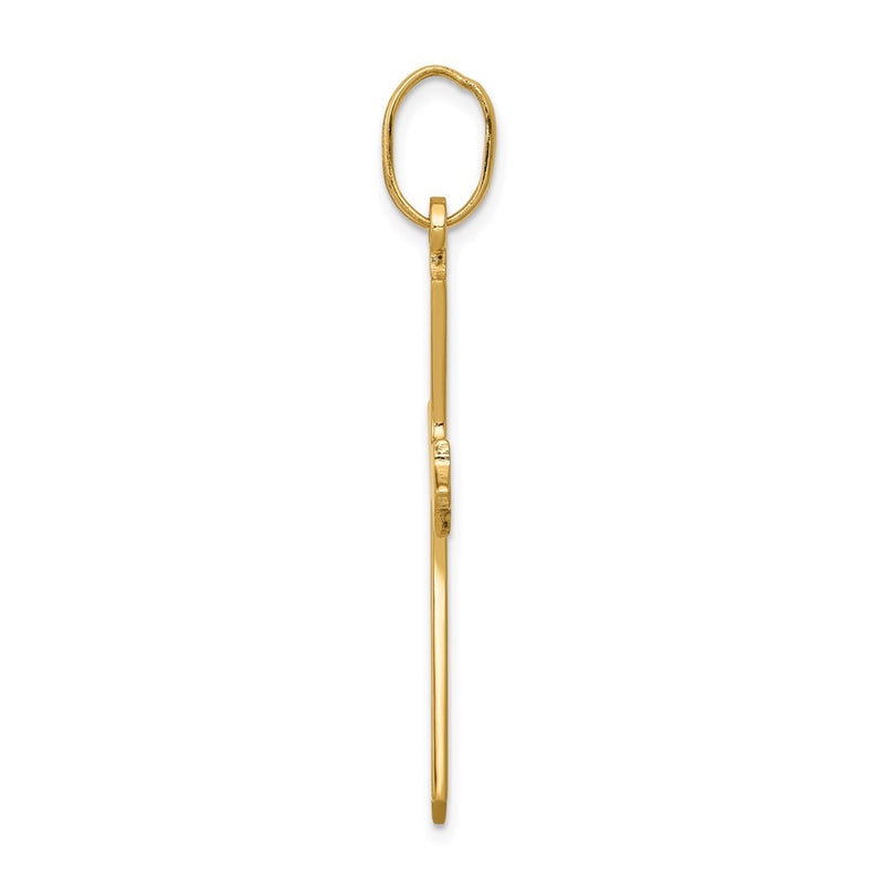 14k Yellow Gold Polished Cross Pendant