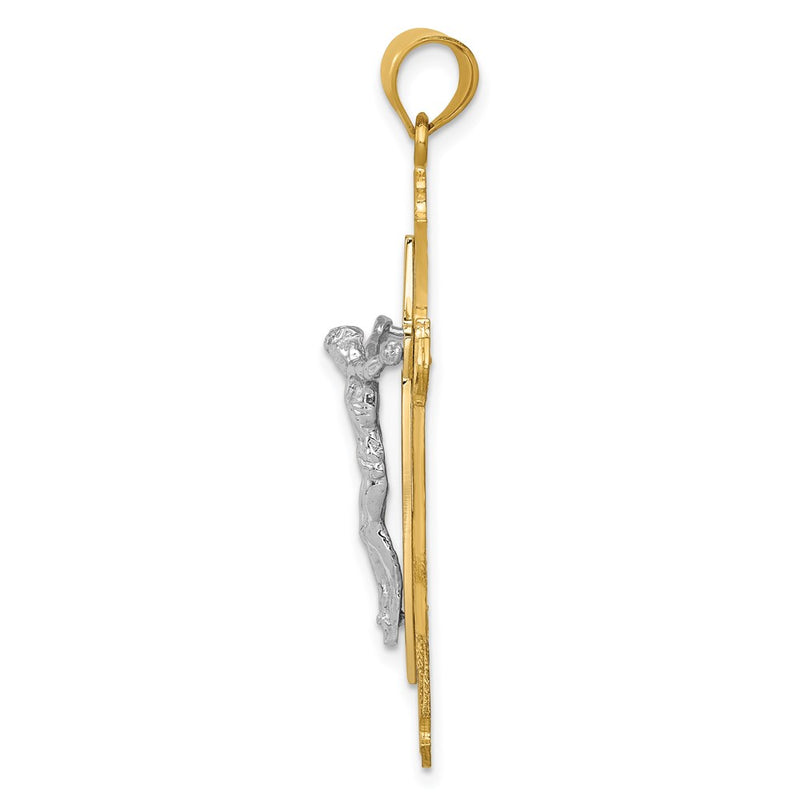 14k Two-tone Gold Crucifix Pendant