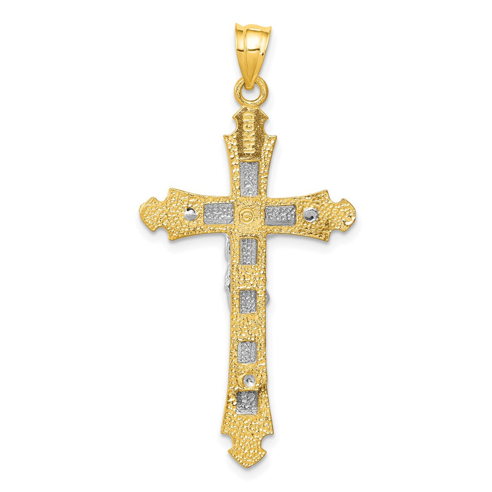 14k Two-tone Gold Crucifix Pendant