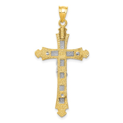 14k Two-tone Gold Crucifix Pendant