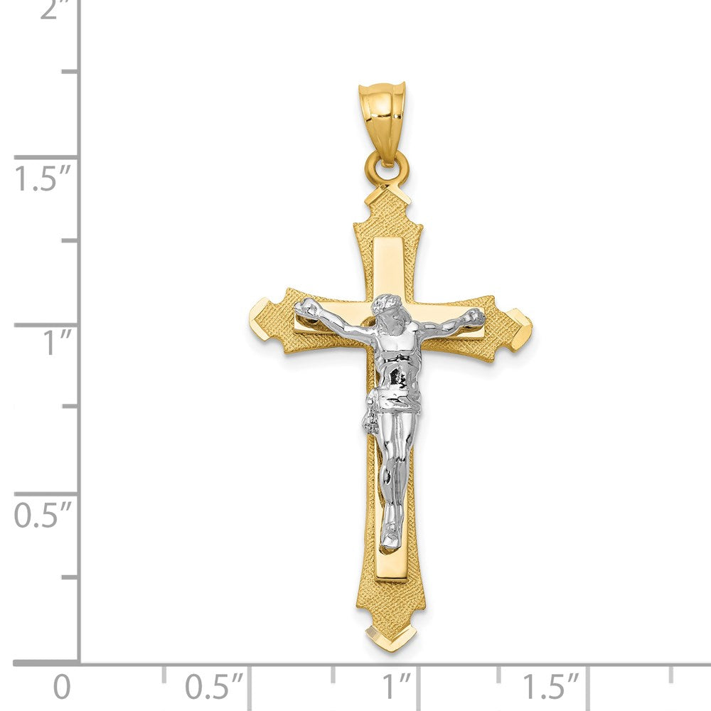 14k Two-tone Gold Crucifix Pendant