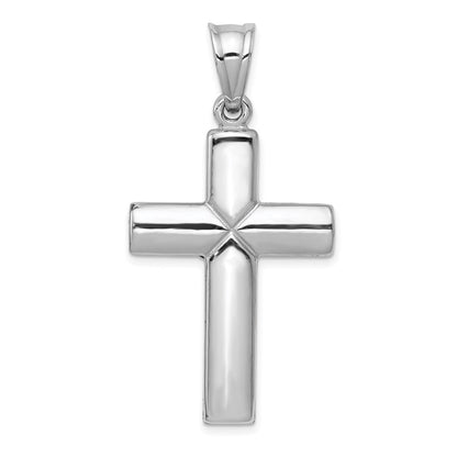 14k White Gold Reversible Crucifix Pendant