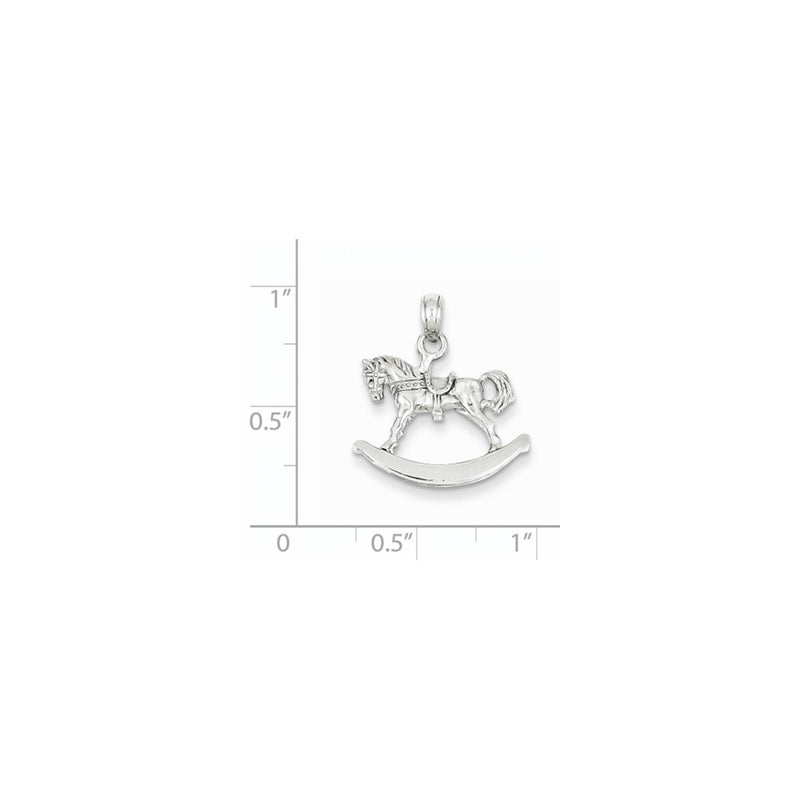 14k White Gold 3-D Rocking Horse Pendant
