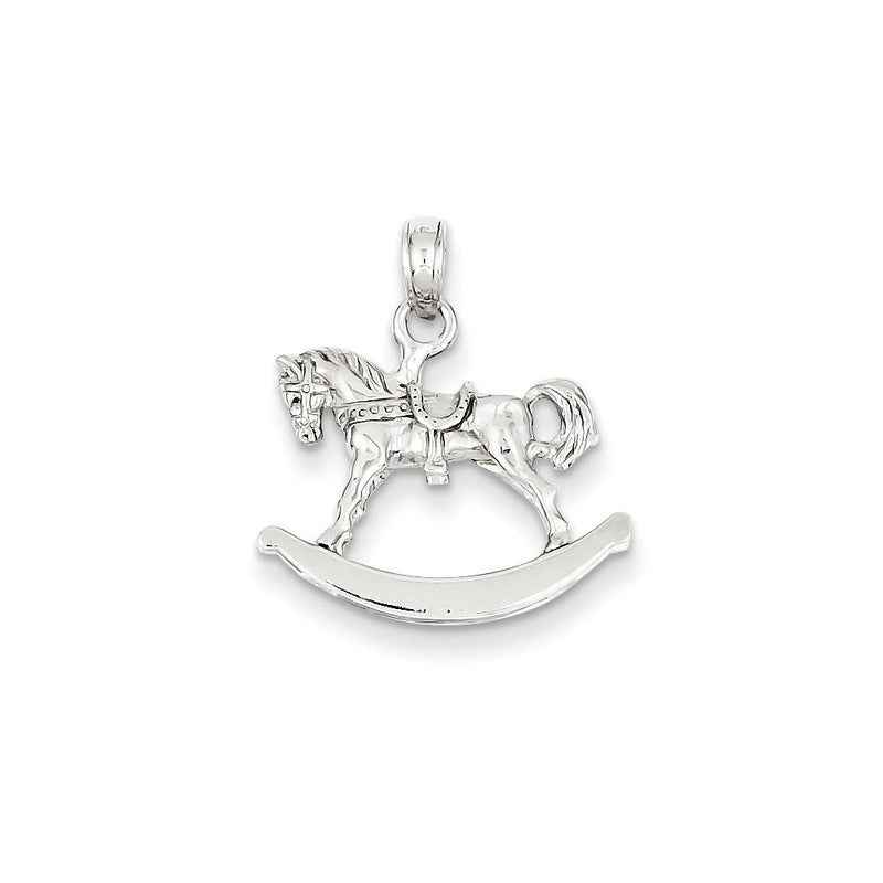 14k White Gold 3-D Rocking Horse Pendant