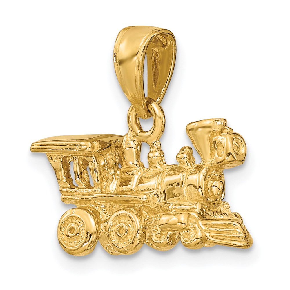 14k Yellow Gold 3-D Locomotive Charm
