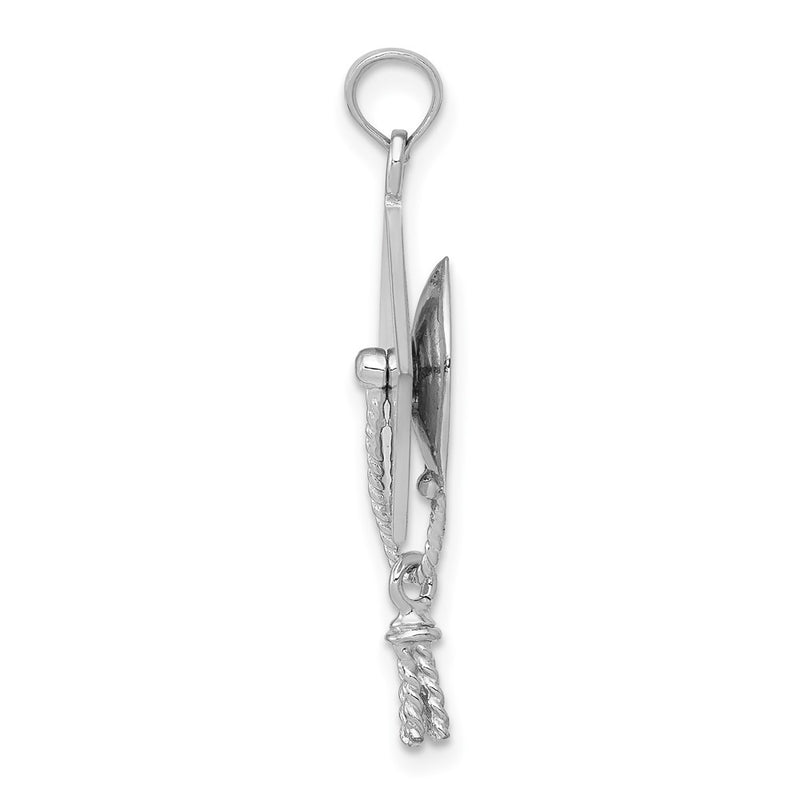 14k White Gold 3-D Graduation Cap w/Moveable Tassel Pendant
