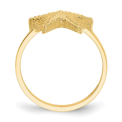 14K Yellow Gold Polished Starfish Ring