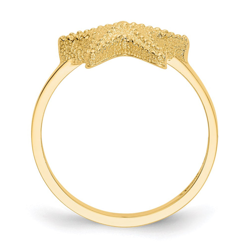 14K Yellow Gold Polished Starfish Ring