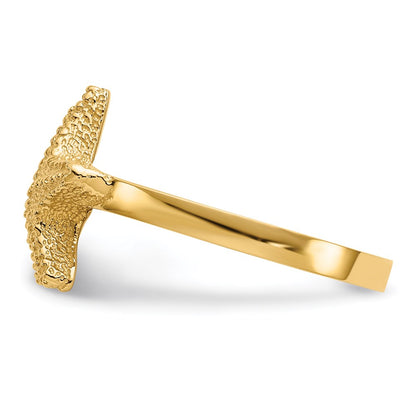 14K Yellow Gold Polished Starfish Ring