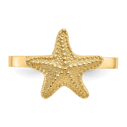 14K Yellow Gold Polished Starfish Ring