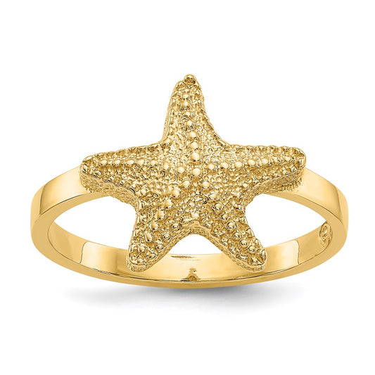 14K Yellow Gold Polished Starfish Ring