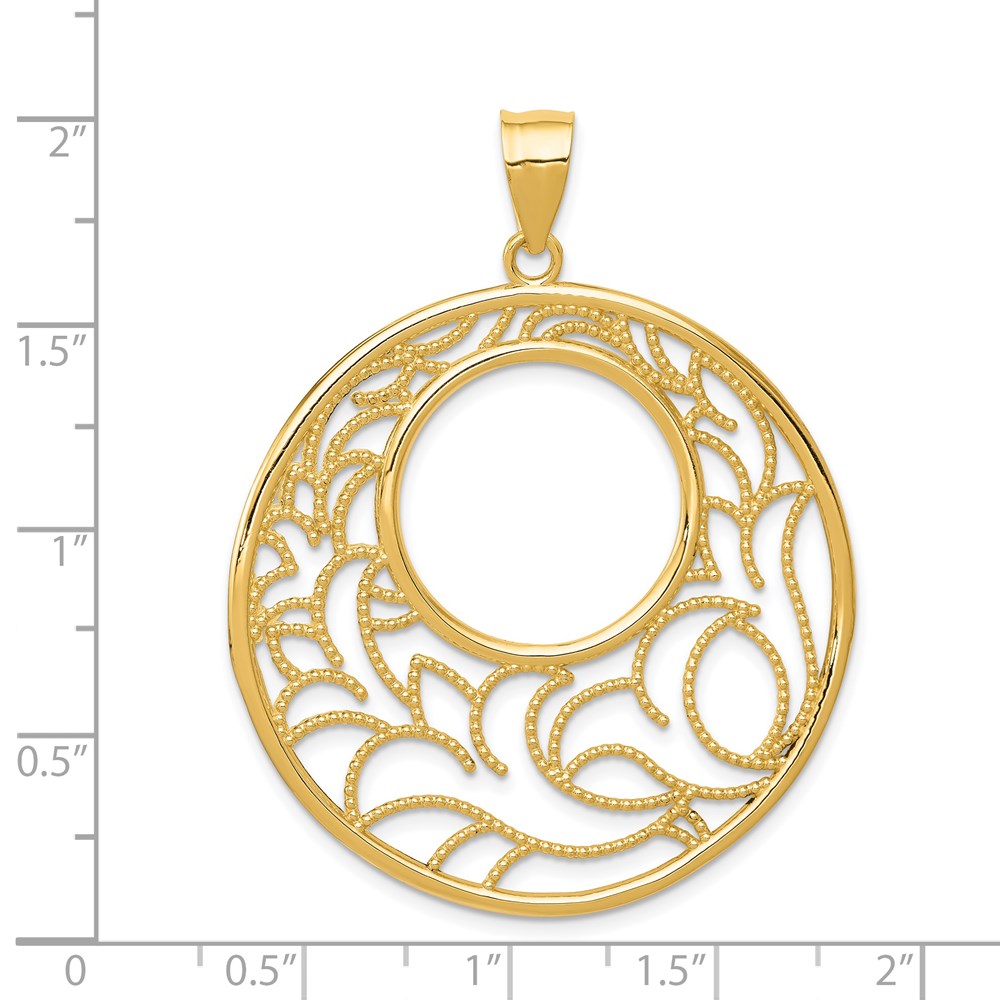 14k Yellow Gold Circle Pendant
