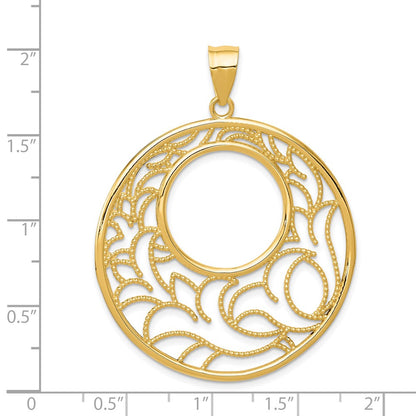 14k Yellow Gold Circle Pendant