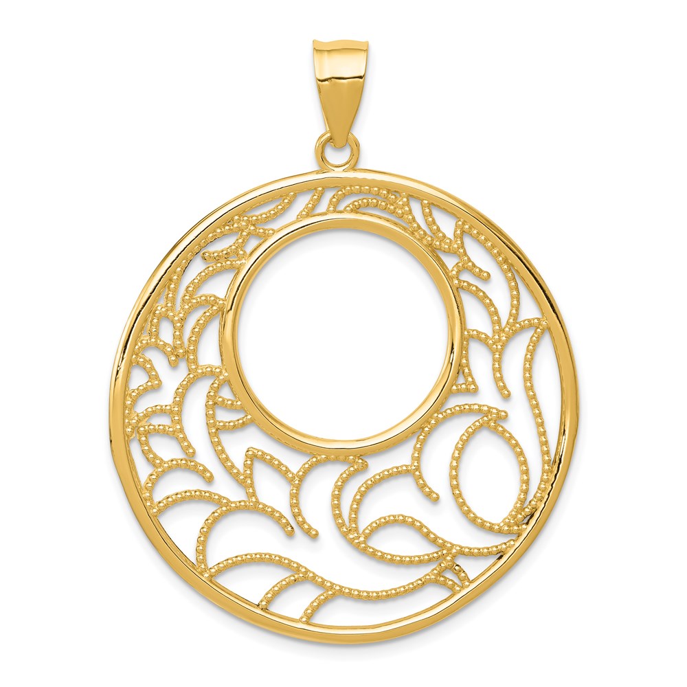 14k Yellow Gold Circle Pendant
