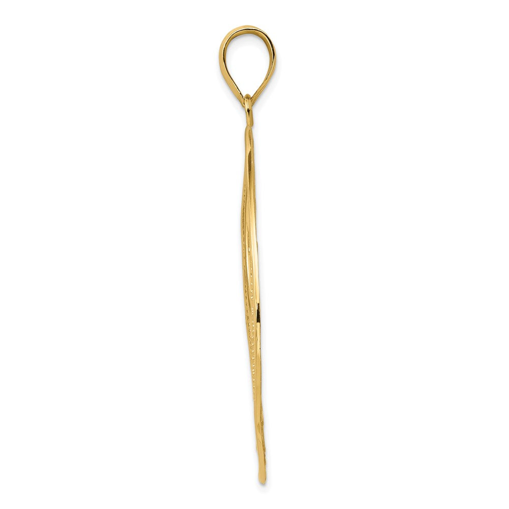 14k Yellow Gold Circle Swirl Pendant