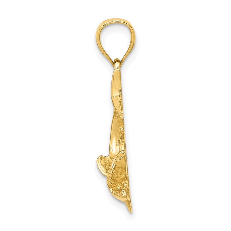 14k Yellow Gold Shark Pendant