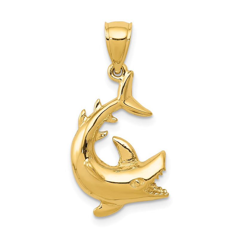 14k Yellow Gold Shark Pendant