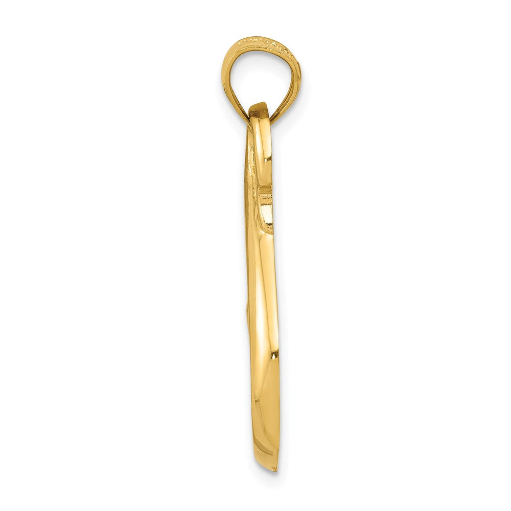 14k Yellow Gold Whale Tail Pendant