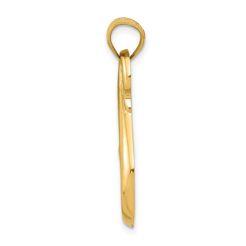 14k Yellow Gold Whale Tail Pendant