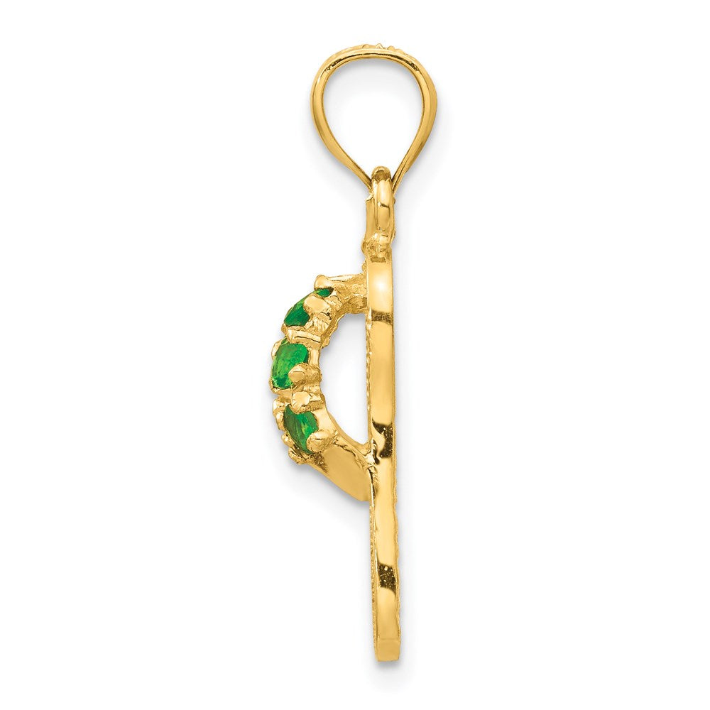 14k Yellow Gold  3D May/CZ Birthstone Flip Flop Pendant