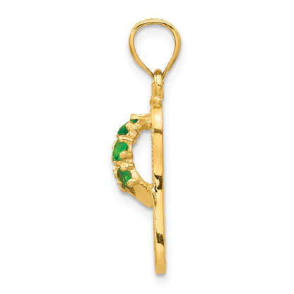 14k Yellow Gold  3D May/CZ Birthstone Flip Flop Pendant