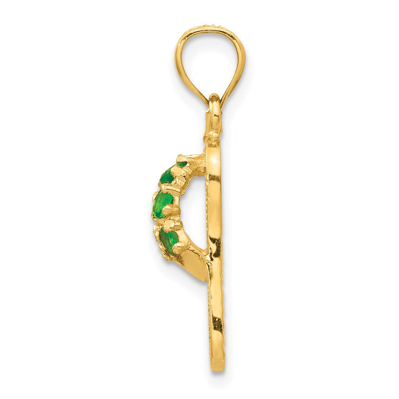 14k Yellow Gold  3D May/CZ Birthstone Flip Flop Pendant