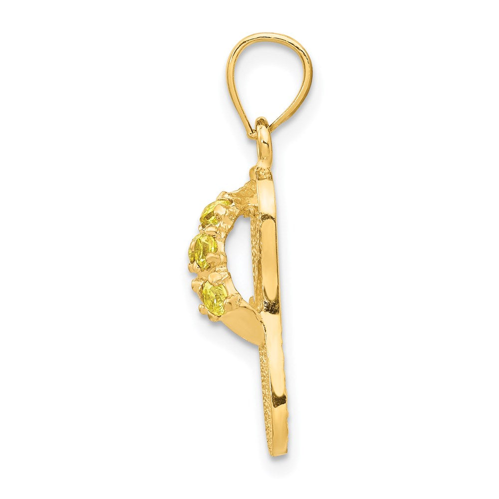 14k Yellow Gold  3D November/CZ Birthstone Flip Flop Pendant
