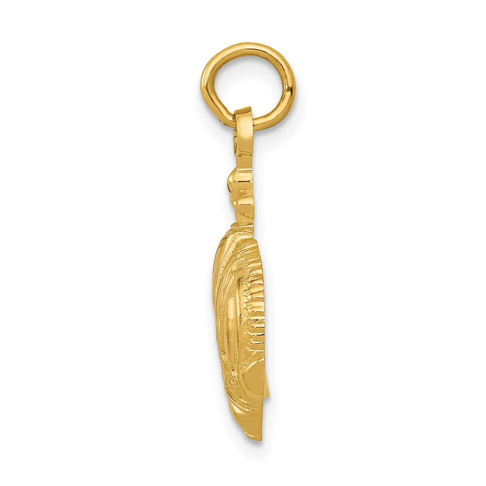 14k Yellow Gold Fleur De Lis Crown Charm