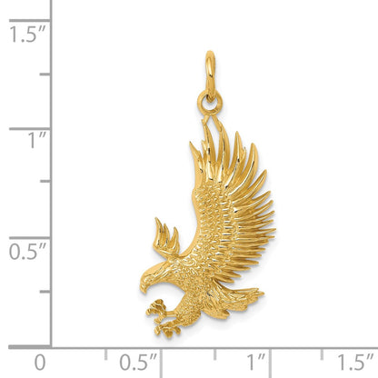 14k Yellow Gold Bald Eagle Charm