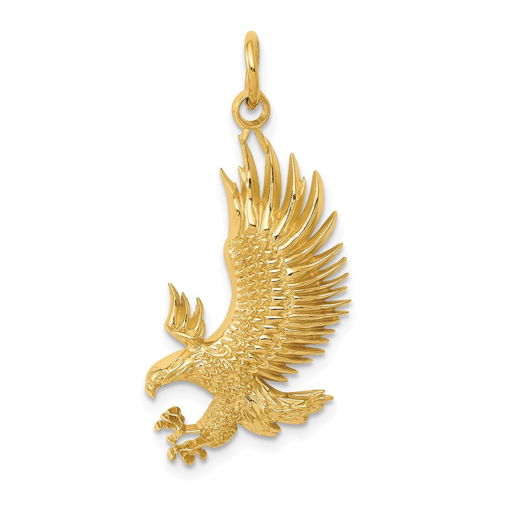 14k Yellow Gold Bald Eagle Charm