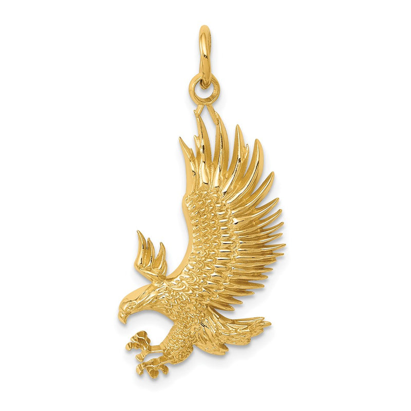 14k Yellow Gold Bald Eagle Charm