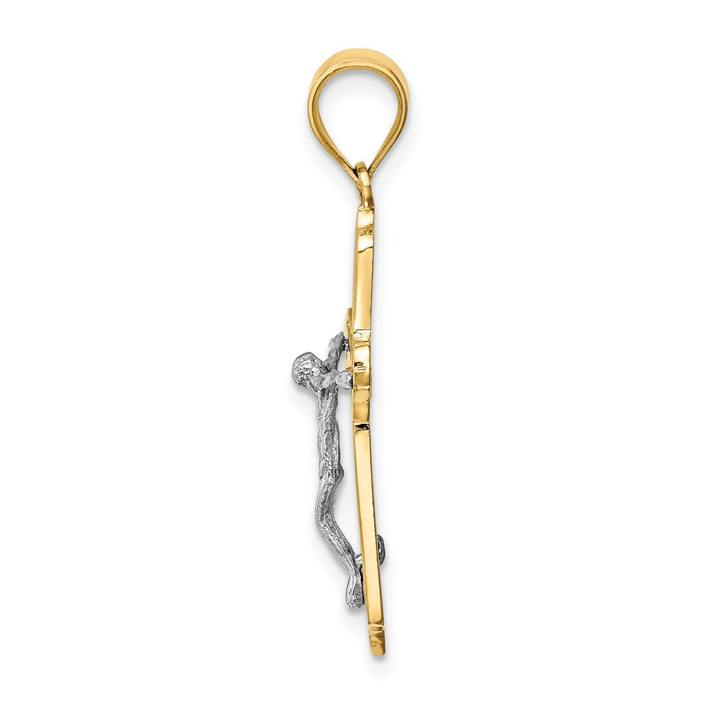14k Two-tone Gold Crucifix Pendant