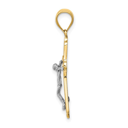 14k Two-tone Gold Crucifix Pendant