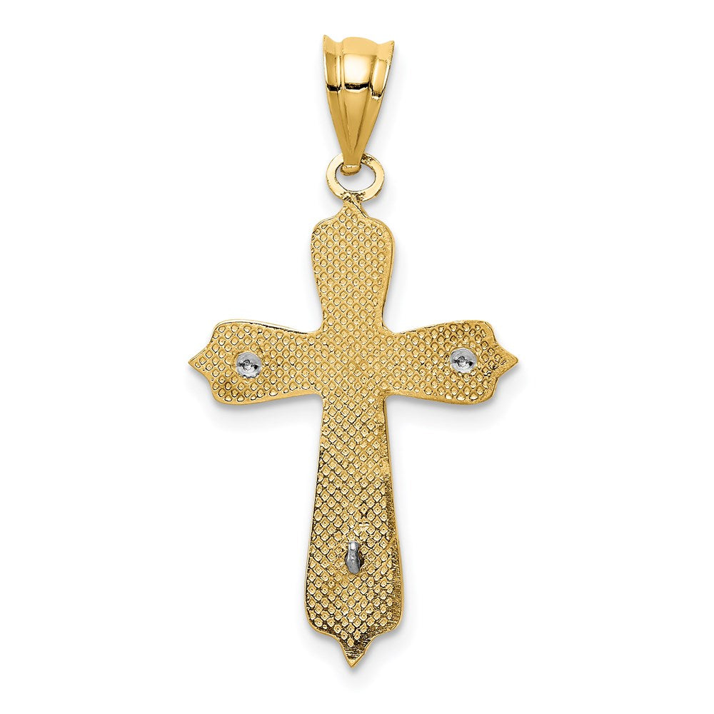 14k Two-tone Gold Crucifix Pendant