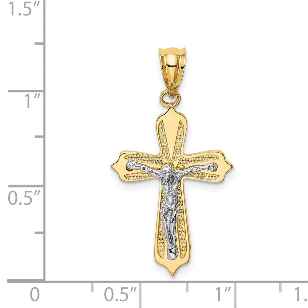 14k Two-tone Gold Crucifix Pendant