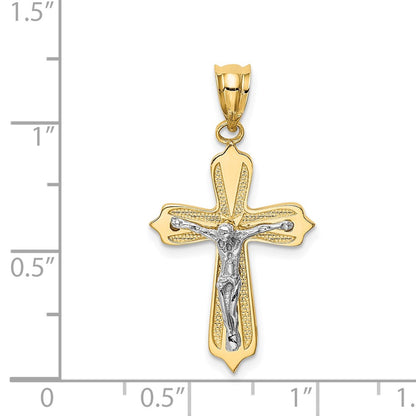 14k Two-tone Gold Crucifix Pendant