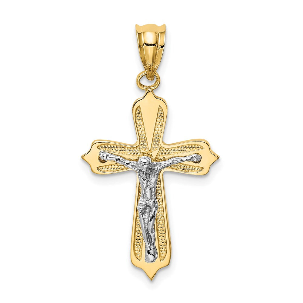 14k Two-tone Gold Crucifix Pendant