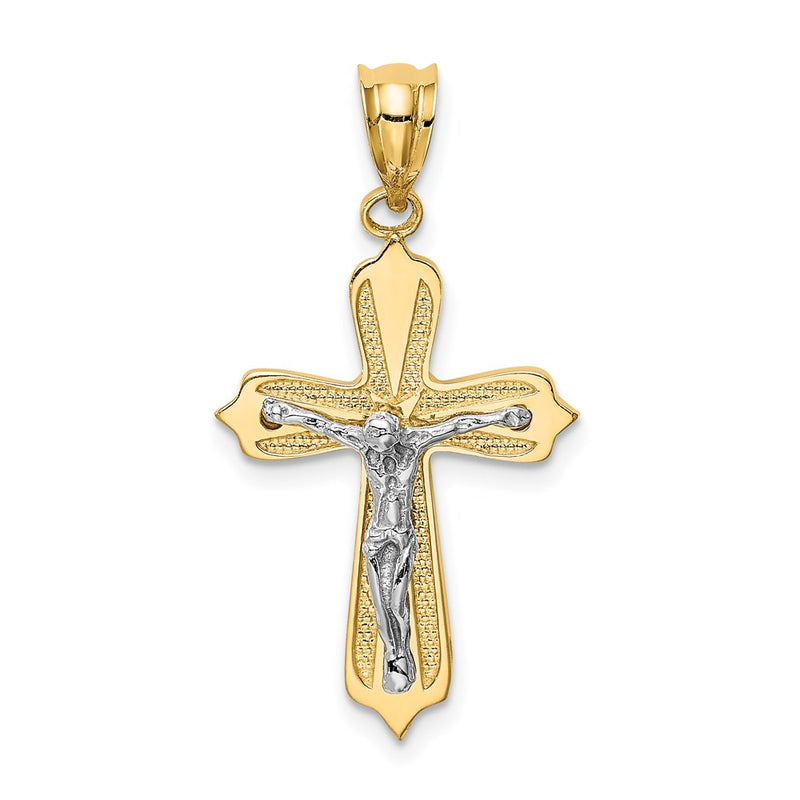 14k Two-tone Gold Crucifix Pendant