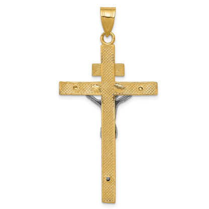 14k Two-tone Gold INRI Crucifix Pendant