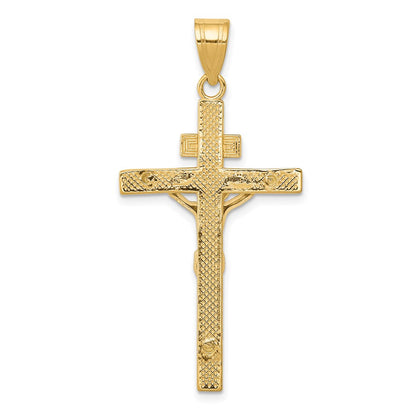 14k Two-tone Gold INRI Crucifix Pendant