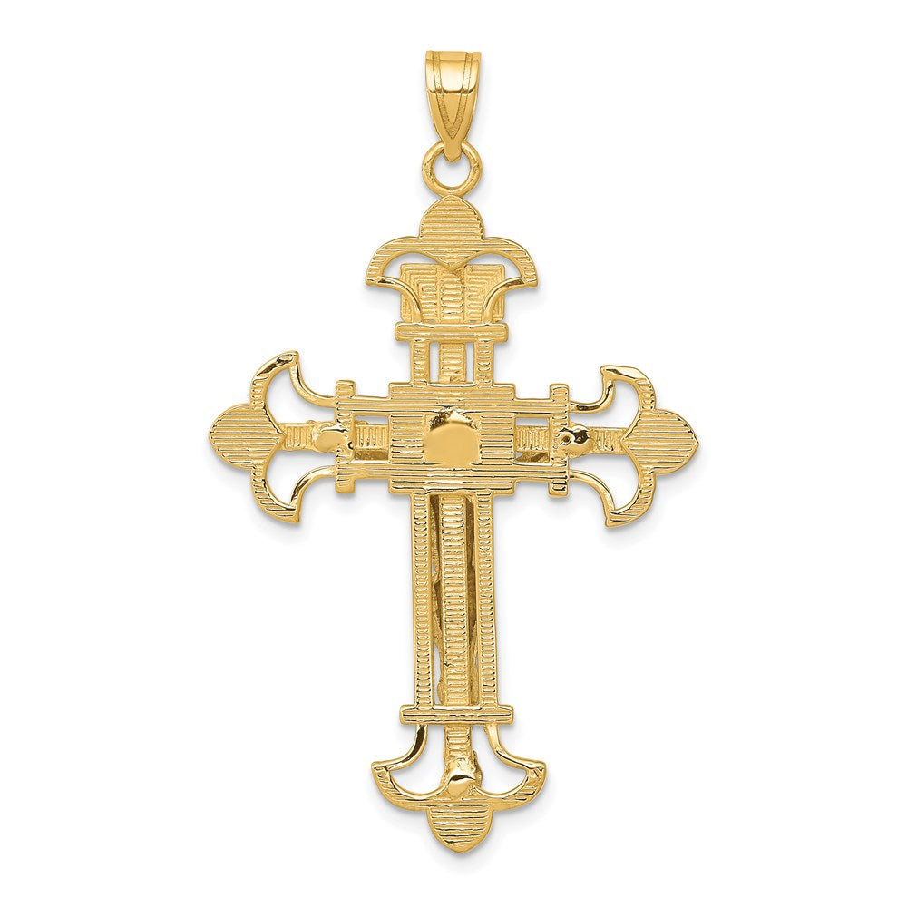 14k Two-tone Gold INRI Crucifix Pendant