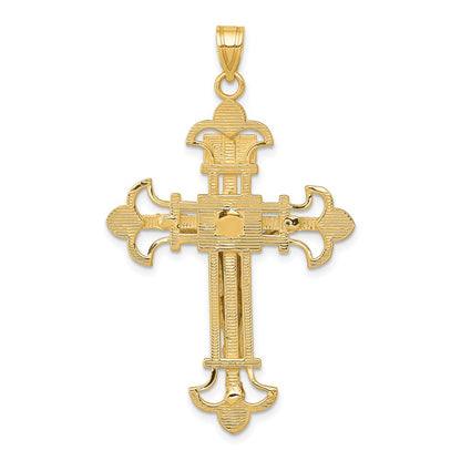 14k Two-tone Gold INRI Crucifix Pendant