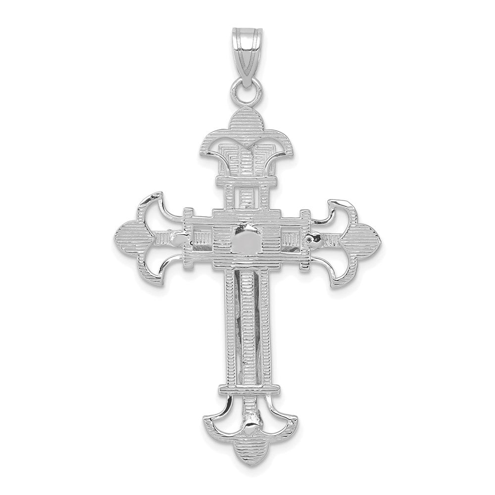14k White Gold Inri Crucifix Pendant