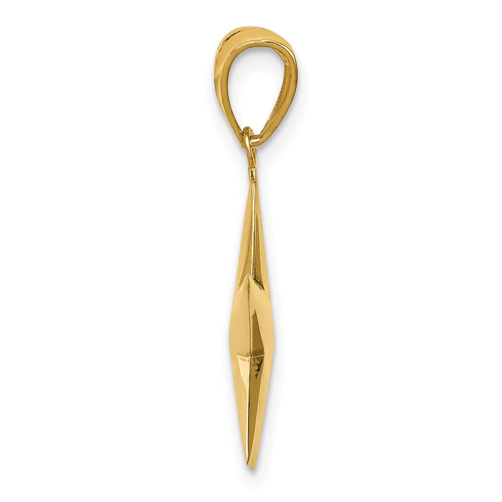 14k Yellow Gold Polished 3-D Star Pendant