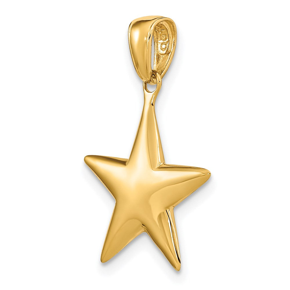 14k Yellow Gold Polished 3-D Star Pendant