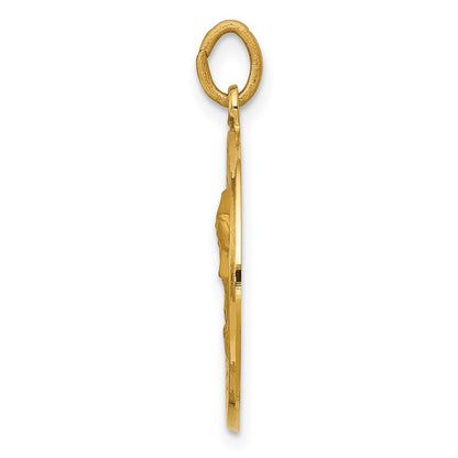 14k Yellow Gold Our Lady of Sorrows Medal Pendant